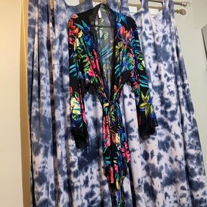 Lane Bryant Kimono Robe w/ lace detail